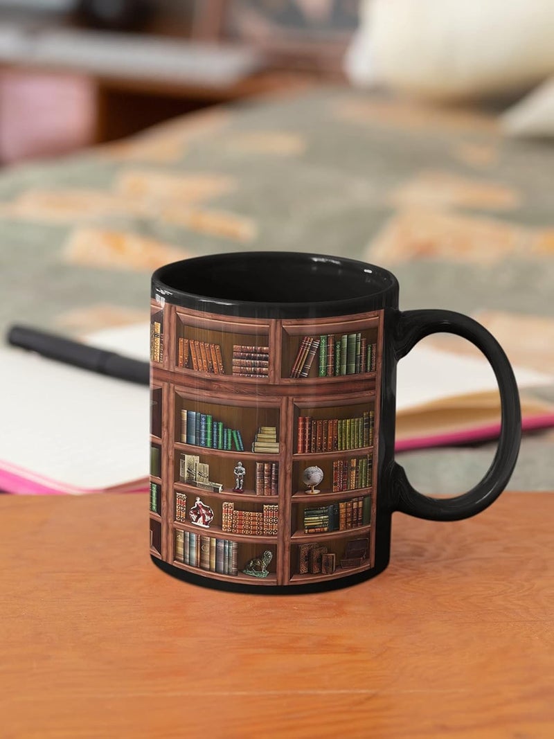 2IMT Book Mug Librarian Gifts for Book Lovers Women - Library Coffee Mug Books Club Gifts for Women - Reading Bookish Items Bookworm Librarian Lovers for Readers Writer Black 11oz | Library Bookshelf, for Readers, Librarian Club Cup, Bookish Items, Bookworm Coffee Mug - Image 3